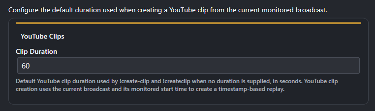 Screenshot for YouTube Clips settings
