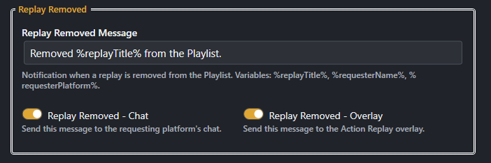 Screenshot for Playlist - Replay Removed settings