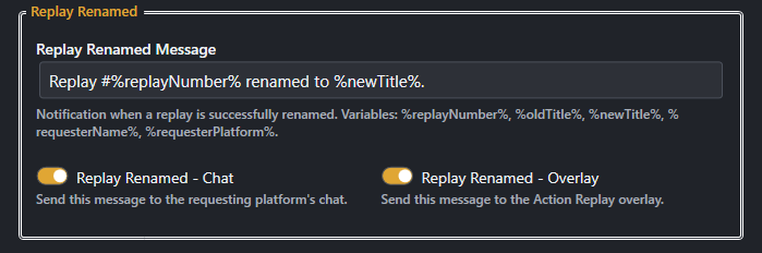 Screenshot for Replay - Renamed settings
