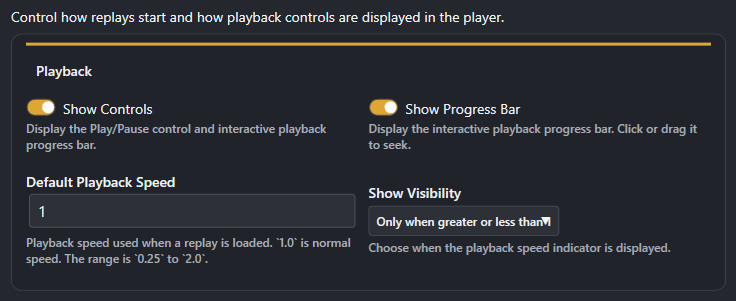 Screenshot for Playback settings