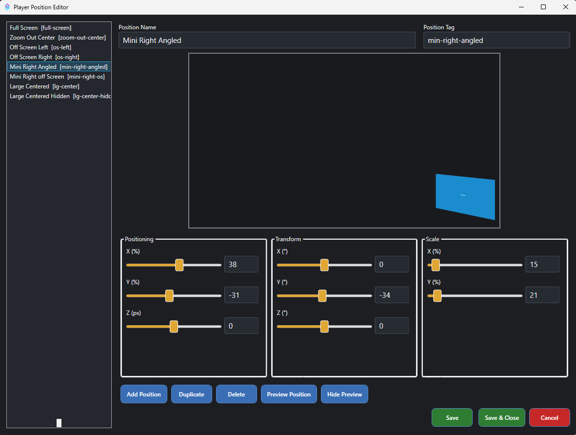 Screenshot of the RTS - Position Editor