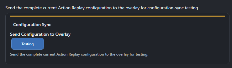 Screenshot for Configuration Sync options