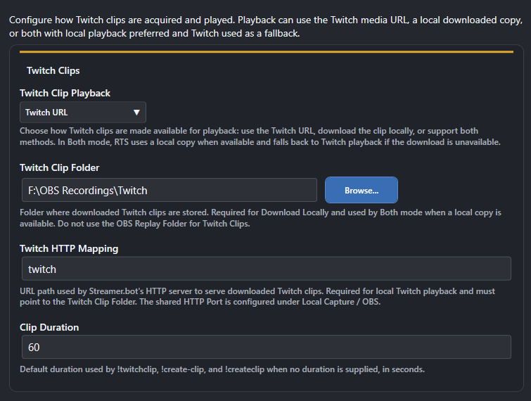 Screenshot for Twitch Settings